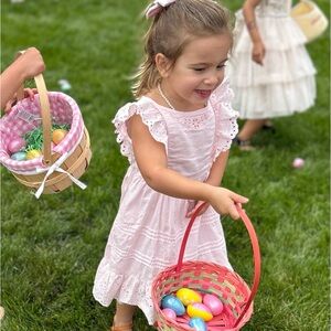 Pink Eyelet Lace Dress